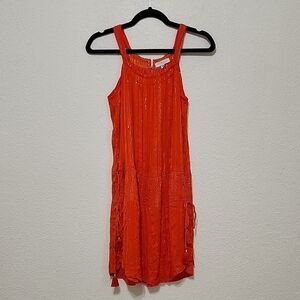 Elegant Orange Sleeveless Dress